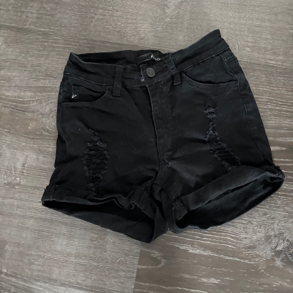 Kancan size 1, black jean shorts